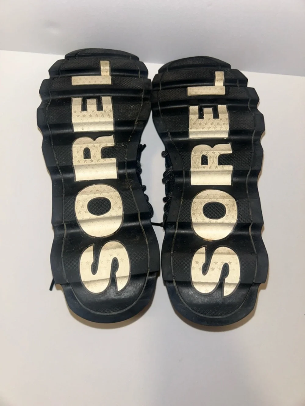 SOREL Kinetic Lace Black Knit Sneakers Women's Size 8.5 NL3227-011 gorpcore